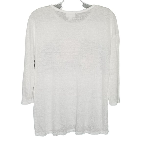 J Jill Love Linen Size S Shirt Lightweight Knit Pullover Floral 3/4 Sleeves - Picture 2 of 5